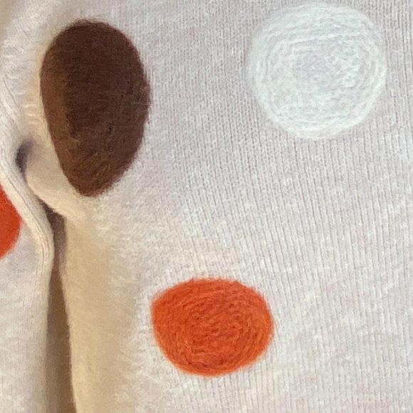 Parkhurst Embroidered Polka Dot Artsy Knit Sweater Button Back Art Deco Fall -M - Picture 3 of 13